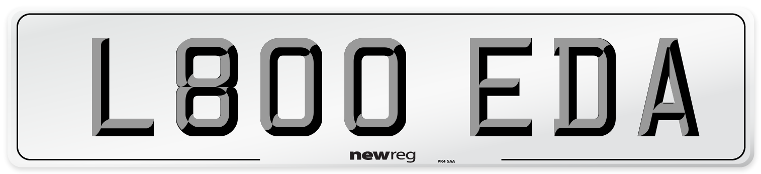 L800 EDA Number Plate from New Reg